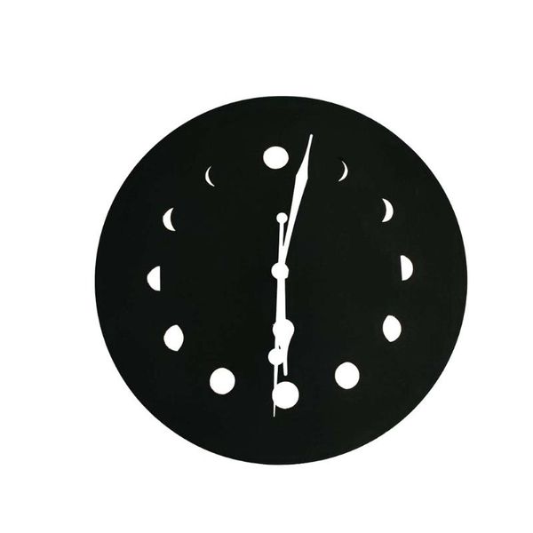 

wall clocks silent wood luminous usb rechargeable home decor moon phase interior design bedroom clock hanging ornament scandinavian