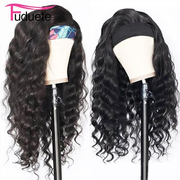 

hair bulks fuduete head band human deep wave natural color glueless, Black