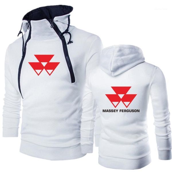

men's hoodies & sweatshirts 2021 spring autumn -selling man zipper hooded pullover massey ferguson logo print custom men hoodie male c, Black