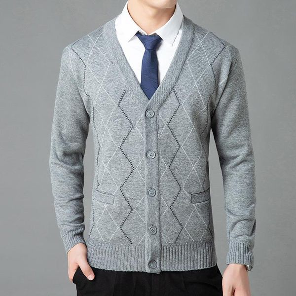 

men's sweaters 2021 middle-aged knitted cardigan long sleeved and elderly autumn winter daddy sweater, White;black