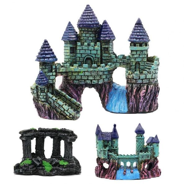 

aquarium multiple styles ornament european style decorative resin fish small creatures tank castle for decor decorations