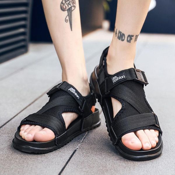 

sandals summer beach shoes men's slippers, Black