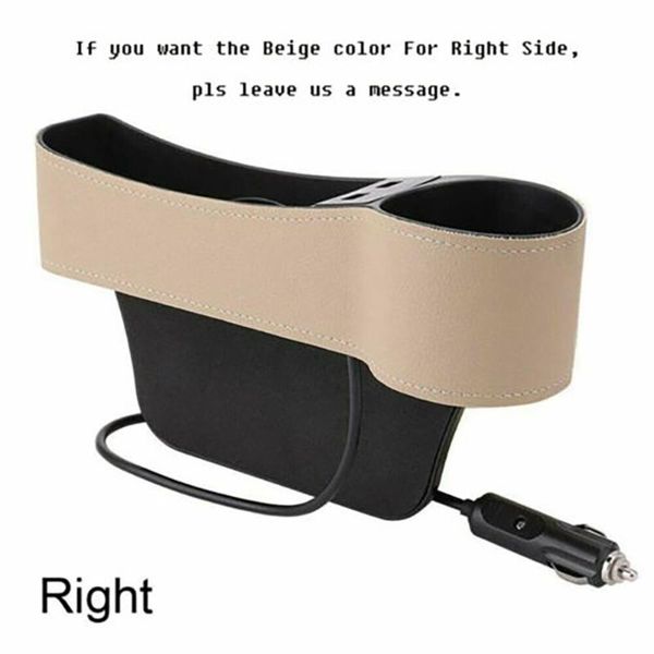 

1pcs usb storage box w/cigarette lighter drive car right side leather + abs organizer