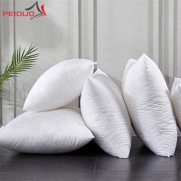 PEIDUO macio branco cordial core 50x50 lance travesseiros decoração decorativo almofadas decorativas sofá almofffe para almofadas de sala de estar 210716