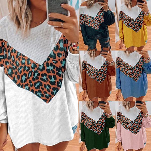 

women's sweaters leopard print sweater women long sleeves o-neck winter pullover comfortable oversized vetement femme, White;black