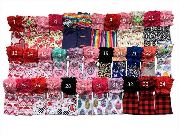

wholesale bulk price for baby girl triple ruffle leggings toddler icing ruffle pants fall winter pattern infant knit icings, Blue