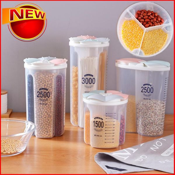 

storage bottles & jars kitchen tank sealed box compartment transparent plastic