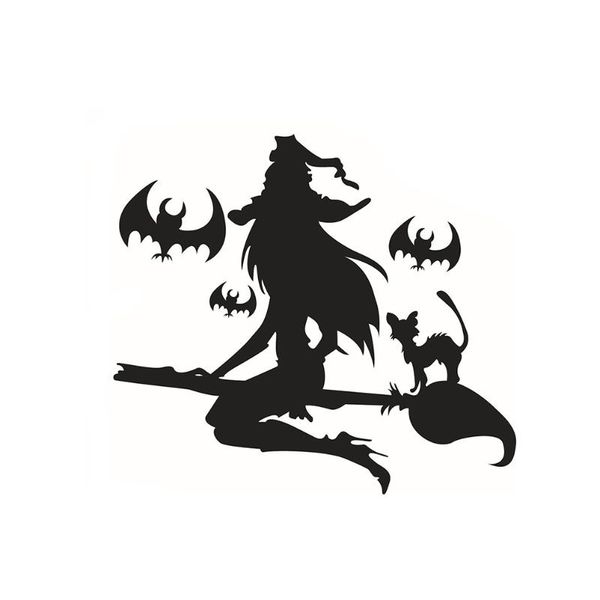 

wallpapers happy witch and bats tomb wall decals window stickers decorations