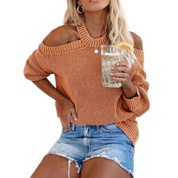 

women's sweaters women off shoulder halter neck sweater lantern sleeve backless loose jumper 2xpd, White;black