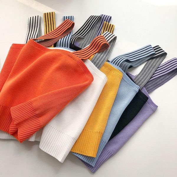 

women's tanks & camis rib knitted femme basic shirts casual off shoulder tank crophalter ropa de mujer cami women sleeveless clothe, White