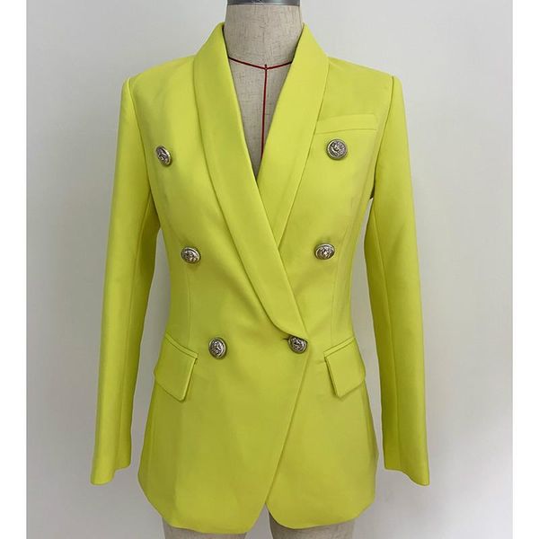 

elegant ladies suit 2021 autumn and winter slim-fit metal double-breasted blazer female jacket office women's suits & blazers, White;black