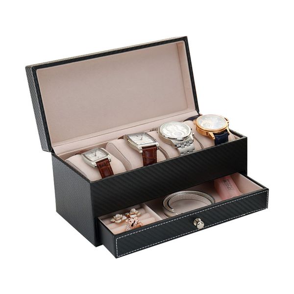 

jewelry gift box jewelry organizer 2021 classical european highly recommended leather watch cases & displays, Black;white