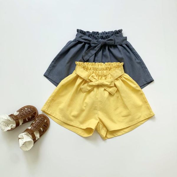 

ruffles lace girls shorts summer casual belt design kids short pants toddler beach vintage clothing, Black