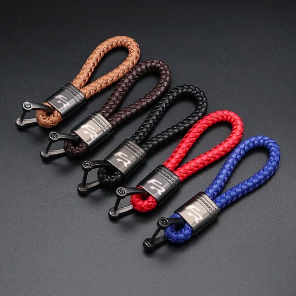 

accessories car logo keychain for fr seat leon 3 2 5f lbiza altea 6j leather rope key chain braided ropeluxury keychains, Silver