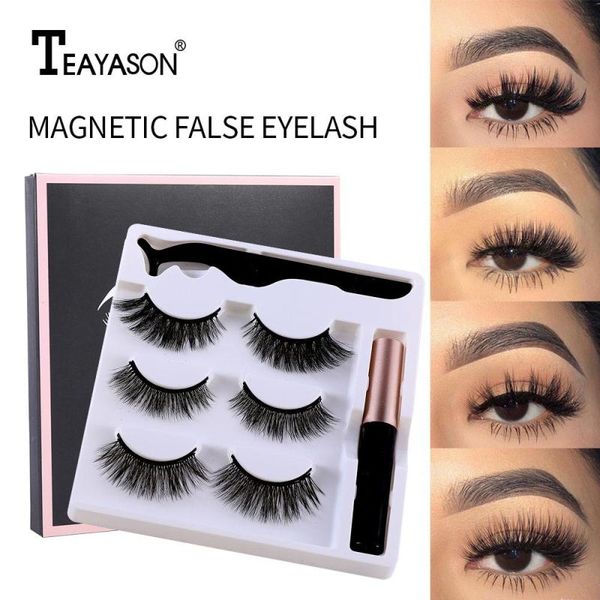 

3/5pairs magnetic eyelash set magnet liquid eyeliner&magnetic lashes&tweezer waterproof long lasting extension tslm1 false eyelashes
