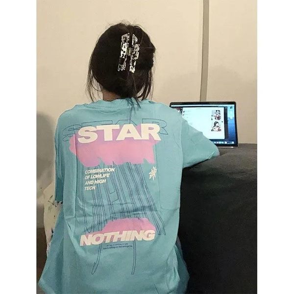 

women's t-shirt 100% cotton short sleeve female student summer 2021 lazy style korean loose half fashion, White