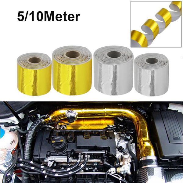

motorcycle exhaust system 5m 10m a gold car thermal tape air intake heat insulation shield wrap 50mm reflective barrier self adhesive engine