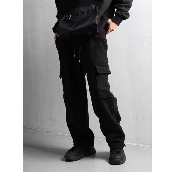 

men's pants cargo sports spring and autumn multi-pocket loose leisure large size, Black