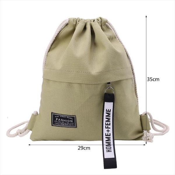 

canvas storage school gym drawstring bag pack rucksack backpack pouch