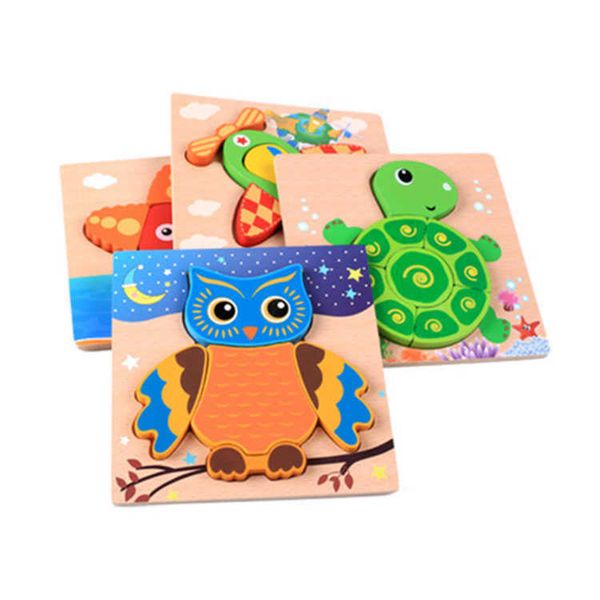 

original colorful children learning educational wooden jigsaw 3d puzzle toys for children