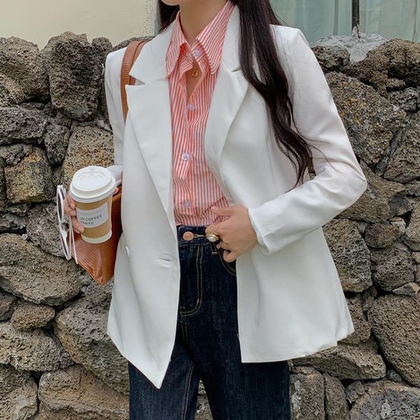 

spring women leopard slim blazer office lady elegance full sleeve autumn jacket double breasted stylish outerwear c0n208t women's suits, White;black