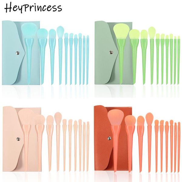 

makeup brushes heyprincess 10pcs portable candy color set with bag powder foundation eyebrow eyeshadow blush make up tools kit