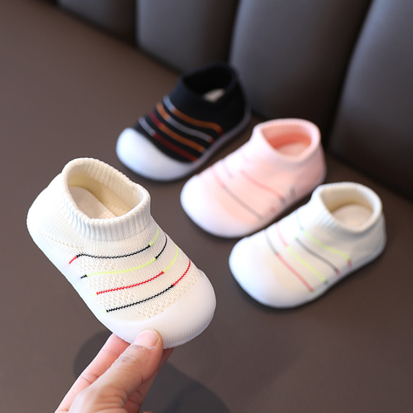 

2021 spring new baby shoes soft non-slip infant first walkers breathable knitting girl boy toddler shoes, Black