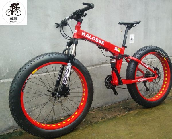 

kalosse fat bike hydraulic brakes full suspension beach mountain 21/24/27/30 speed 26*4.0 tires bikes