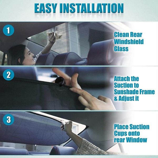 

car sunshade rear 1* window sun shade+4* suction cups shield shade visor 39.4*19.7 inch back