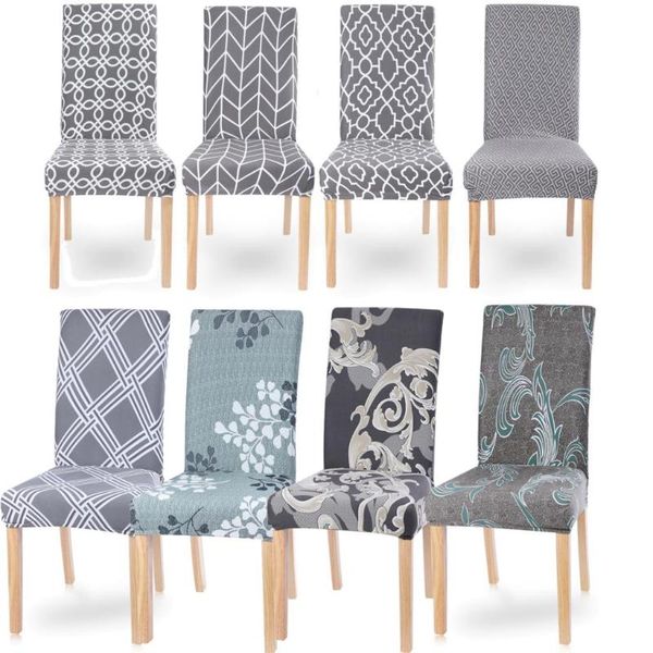 

chair covers printed elastic stretch dining cover spandex seat dustproof washable slipcover for wedding banquet party el