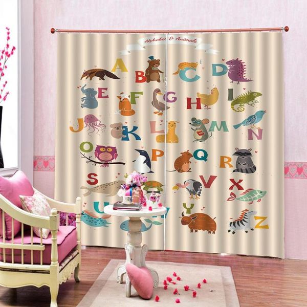 

curtain & drapes customized size luxury blackout 3d window curtains for living room english letter