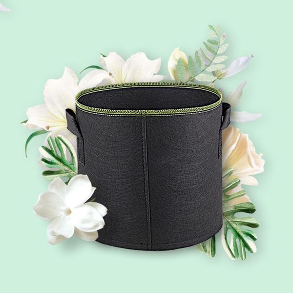 

planters & pots 5pcs 3/5/7/10 felt cloth planting bag gardening tools/handles round aeration container for nursery garden&planting grow