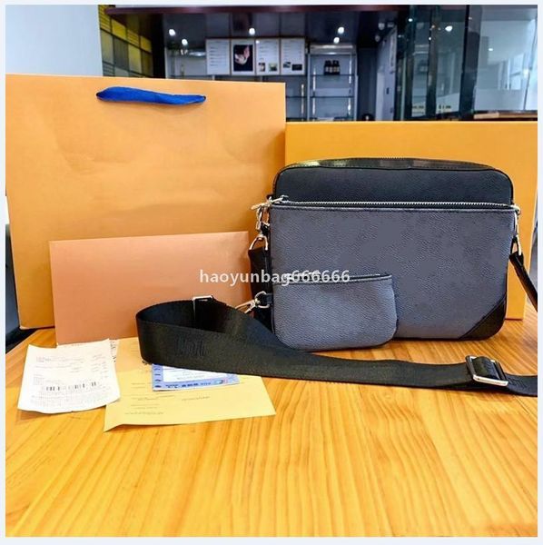 

518 gglvlouisvittonyslvutton luxurys trio 3pcs shoulder handbags bags old flower print men and women's fa, Red;black