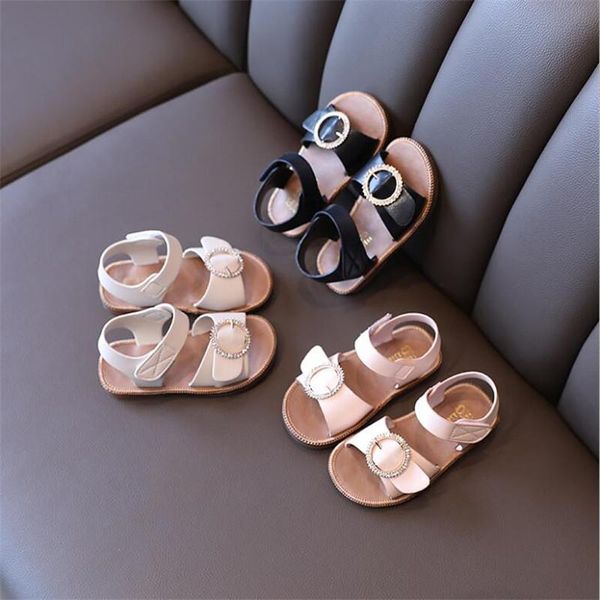 

sandals girls' summer soft bottom baby magic stick beach shoes fashion open toe children's girl princess, Black;red