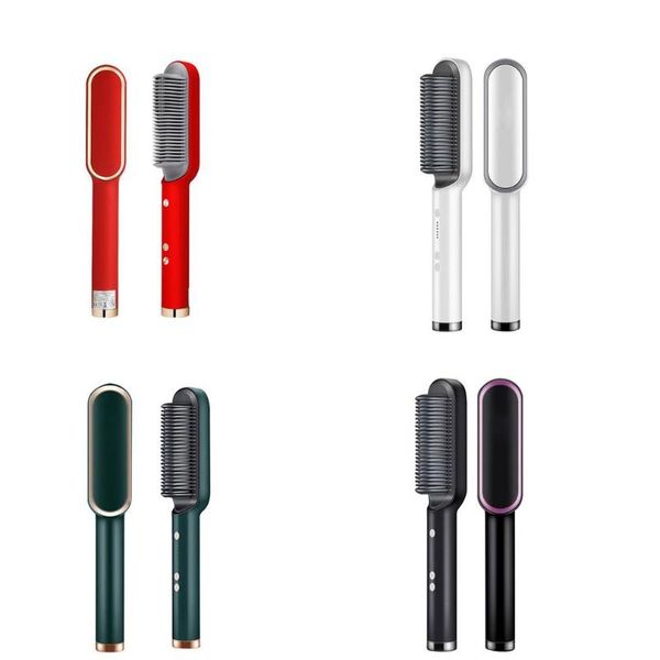 

straight curly hair comb with 5 levels adjustment tourmaline ceramics multifunctional brush for girls electric brushes