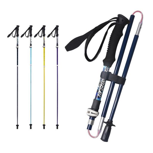 

trekking poles 5-section pole hiking grips adjustable stick alpenstock