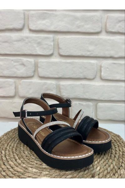 

sandals thick sole-stone sandals-black