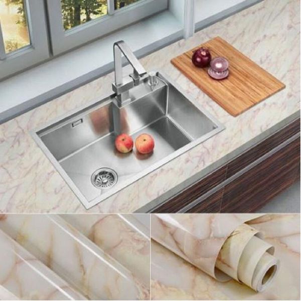 

wallpapers pvc self adhesive wallpaper marble stickers waterproof kitchen counter table furniture cupboard wall paper
