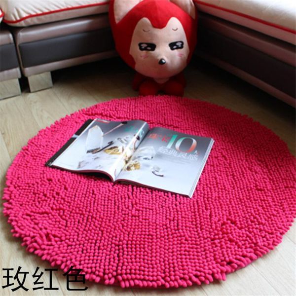 

carpets solid color chenille living room bedside bedroom floor area rug children play soft non-slip round home chair mats
