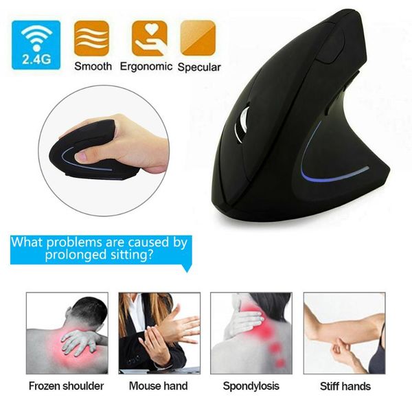 

mice 2021 vertical wireless mouse gaming usb computer ergonomic deskupright 1600 dpi for pc lapoffice