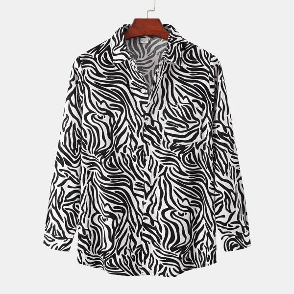 

men's casual shirts shirt long print pinto collar corduroy sleeve turn-down men, White;black