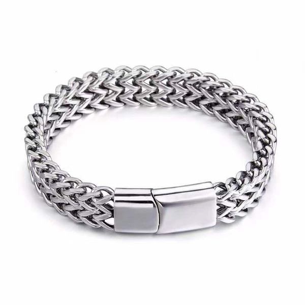 

men's designers bracelet 2020 trendy bracelet hand jewelry stainless steel double row braid jewelry chains bracelets designer sets gift, White