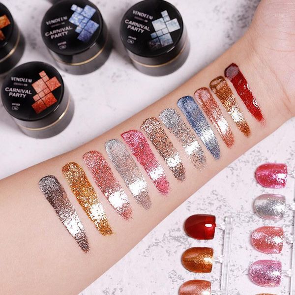 

sparkle platinum gel polish 10g soak off uv led glitter painting nails products 12 colors nail art vanis semi permanant1