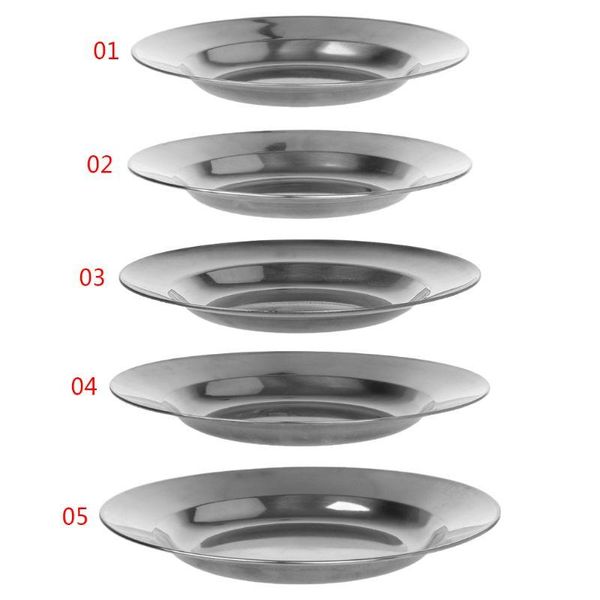 

dinnerware sets stainless steel round dinner plate dish tray container outdoor camping picnic tableware 16-24cm