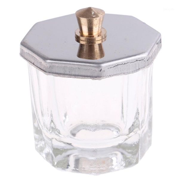 

acrylic nail crystal glass dappen dish bowl cup with cap liquid powder manicure art tools cups1