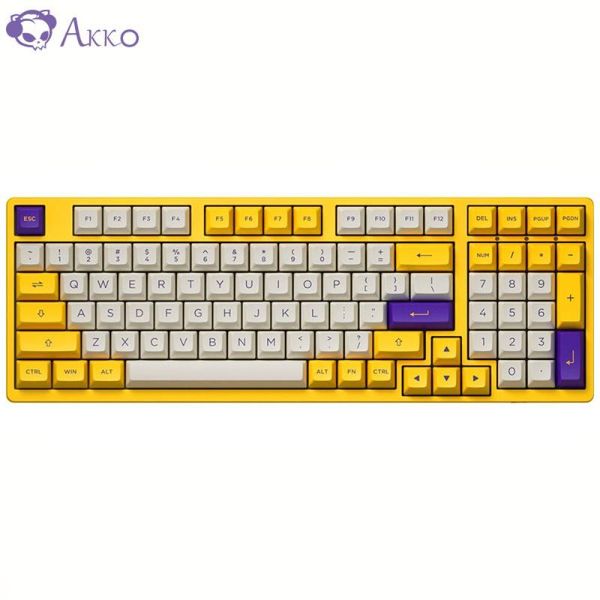 

keyboards original akko la 3098ds los angeles mechanical keyboard wired 98 keys pbt dye-sublimation two-color form keycap asa ball pc game