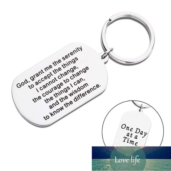 

encouragement gifts keychain for men women inspirational gifts for him her birthday religious jewelry keyring serenity prayer, Silver