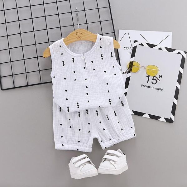 

baby boy clothing sets summer infant kids boys girls geometric print + shorts outfit set clothes born jumpsuits, Blue