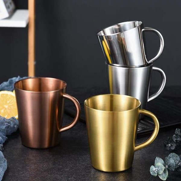 

mugs double wall stainless steel coffee mug 300ml portable termo cup travel tumbler jug milk tea cups office water