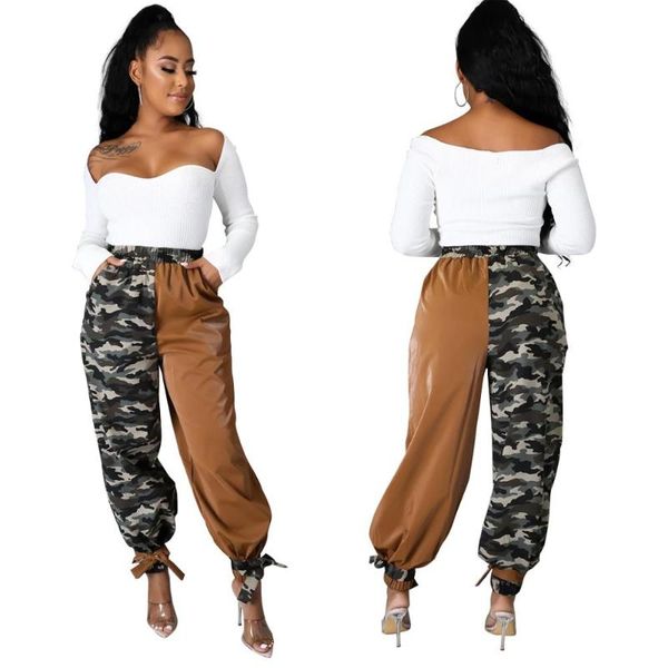 

ready to ship est desert casual camouflage overalls for women's leggings pant trousers pants & capris, Black;white